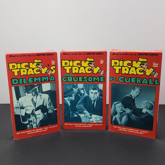 Dick Tracy Dilemma Cruesome Cueball VHS Tapes 1990 by Chester Gould - Lot Of 3 - Picture 1 of 6
